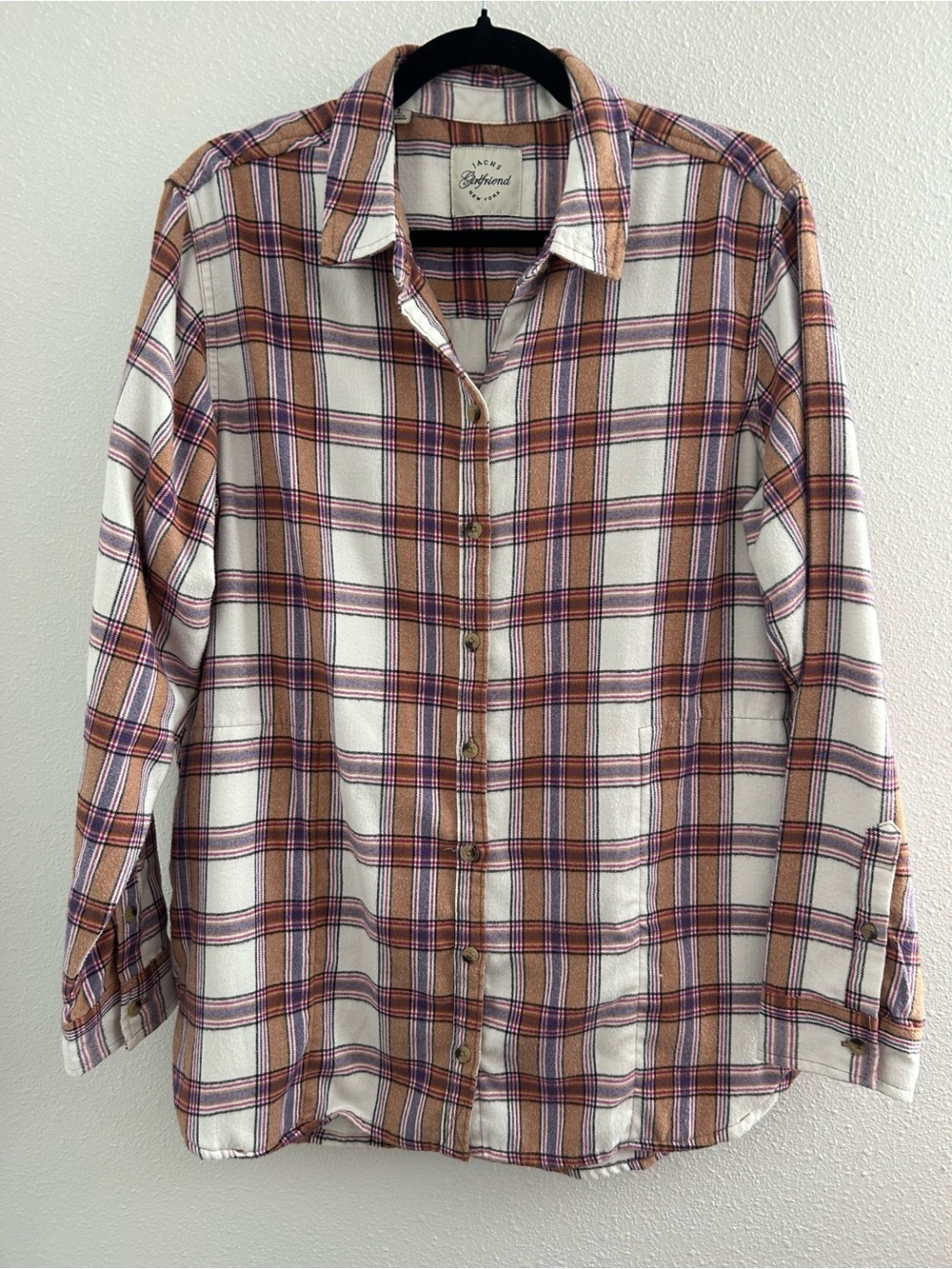 JACHS Girlfriend Plaid Button-Down Shirt